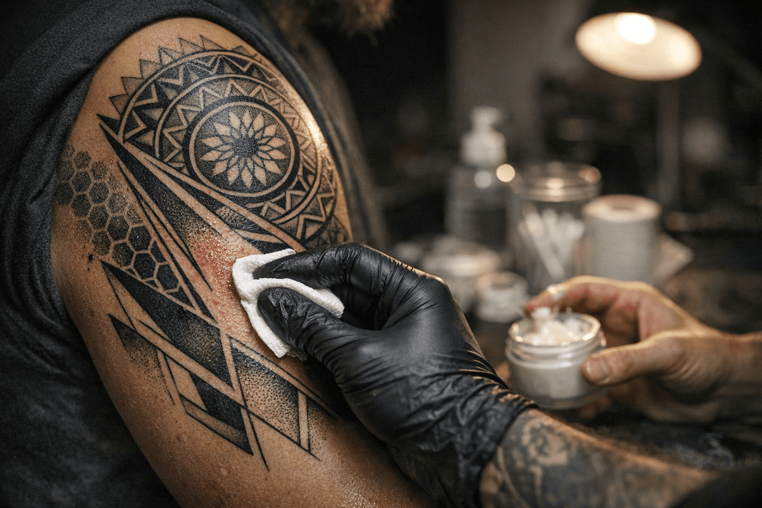 Geometric Tattoo Aftercare Guide Covers Linework, Dotwork, and Infection Prevention