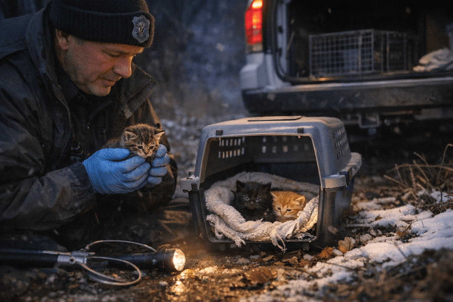 Smithtown Animal Control Rescues Three Orphaned Kittens Left in the Cold