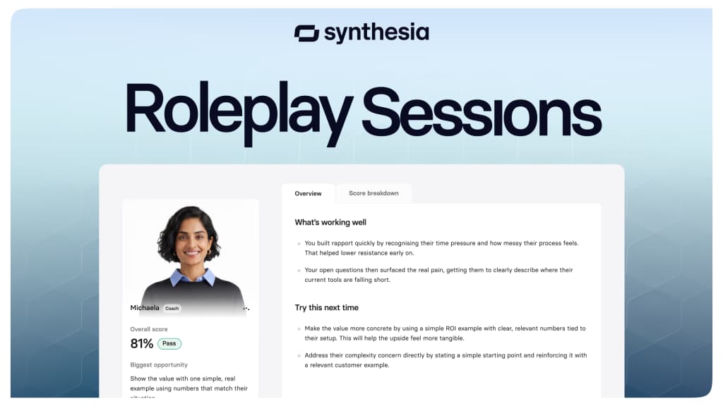 Synthesia launches AI roleplay training for workplace conversations
