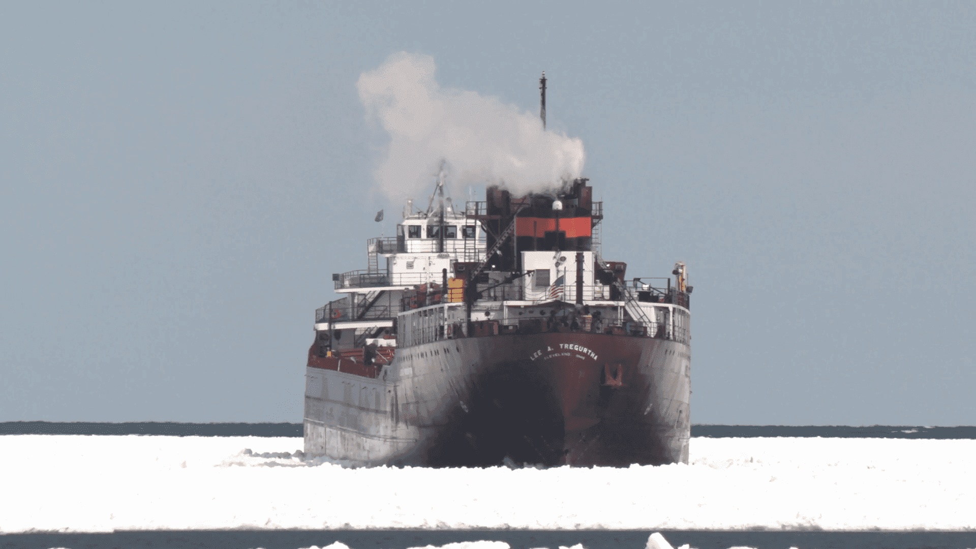 Historic Freighter Lee A. Tregurtha Freed After Getting Trapped in Lake Superior Ice